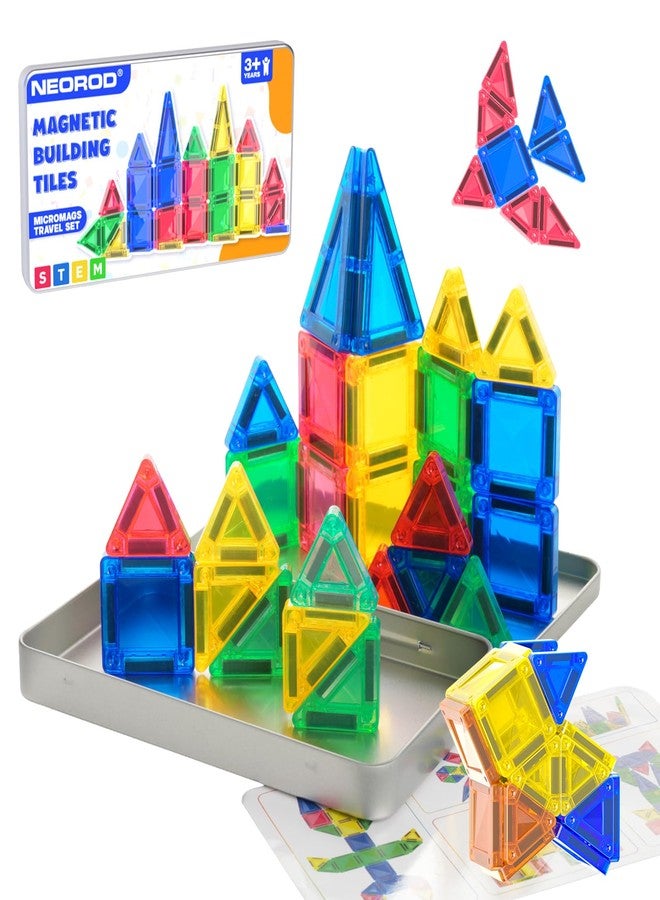 NEOROD Mini Magnetic Tiles Travel Set - Portable STEM Building Blocks for Quiet Play on The Go | Compact Magnet Toys & Road Trip Essentials | Educational Gift for Boys & Girls Ages 3+ - Image 1